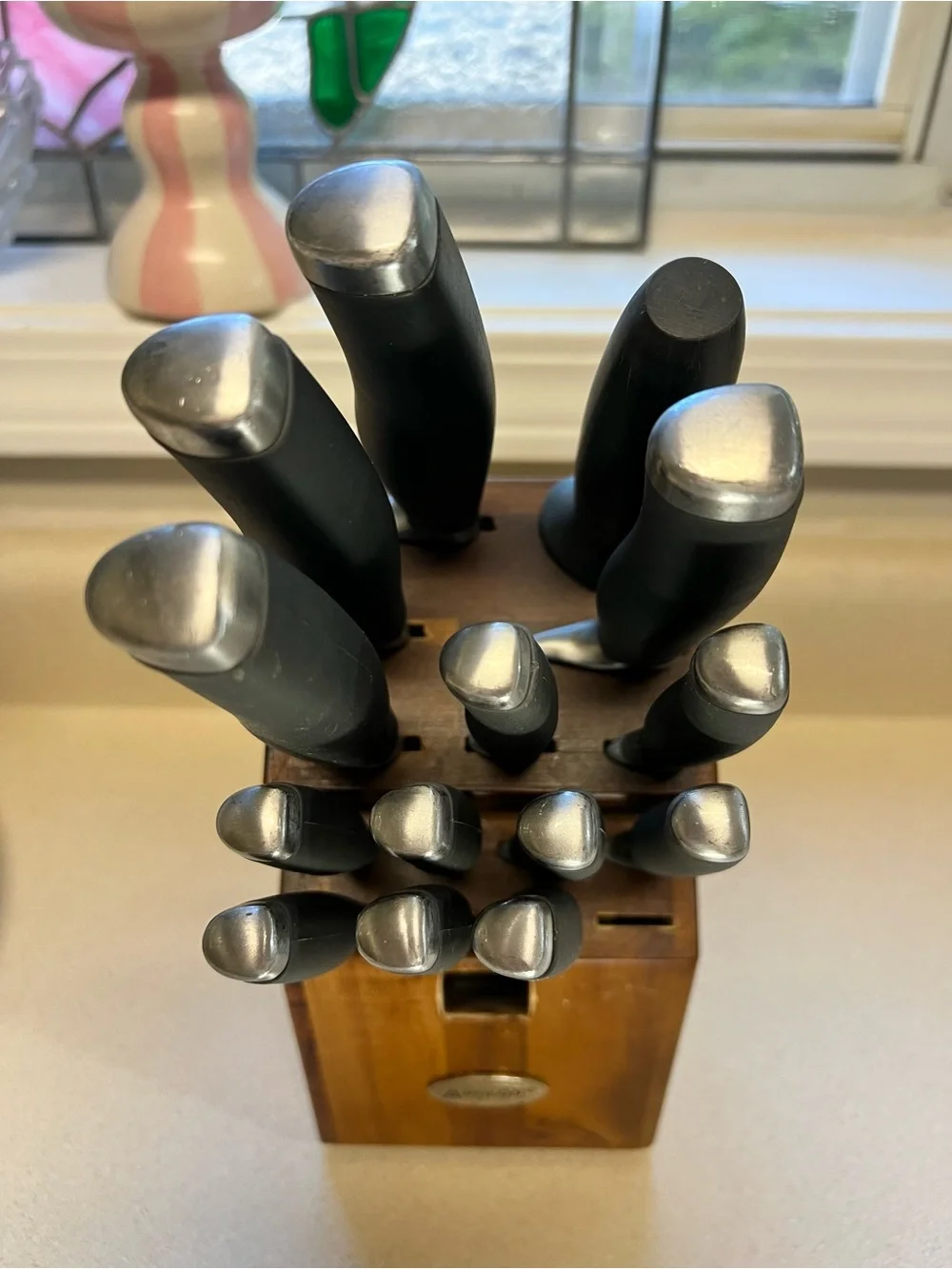 Anolon Advanced SureGrip Forged High Carbon Steel 15 Pc Knife Block Set